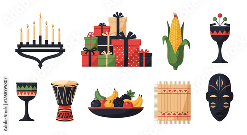 Diverse Celebration Festive Holiday Icons Representing Global Traditions and Unity