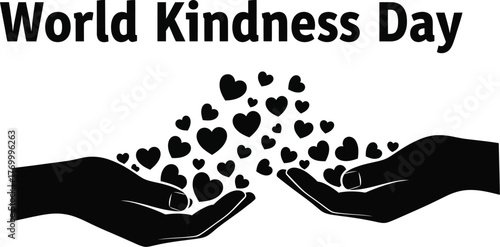World kindness day illustration with heart shape hands a symbol of love, compassion and generosity