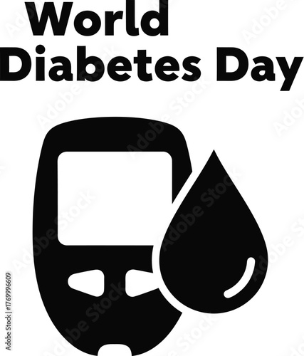 World diabetes day concept with glucometer and blood drop health awareness campaign for diabetes prevention