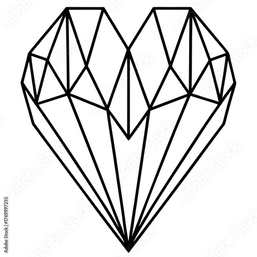 Light crystal heart on white background