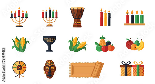 Kwanzaa Celebration Symbols and Traditions Illustrated