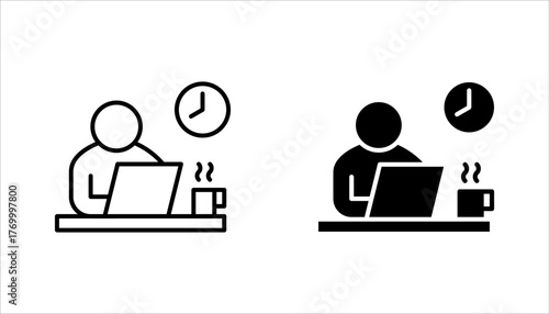 Part time job icon set. flexible schedule work icon, worker hours, vector illustration on white background