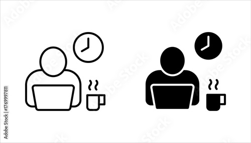 Part time job icon set. flexible schedule work icon, worker hours, vector illustration on white background