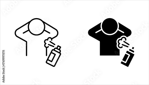 Deodorant Icon set. Symbol of roll on perfume stick or deo bottle. vector illustration on white background