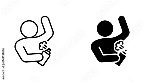 Deodorant Icon set. Symbol of roll on perfume stick or deo bottle. vector illustration on white background