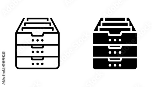Archive Storage Icon set, Archive folders logo design. Document vector illustration on white background