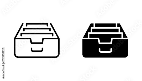 Archive Storage Icon set, Archive folders logo design. Document vector illustration on white background