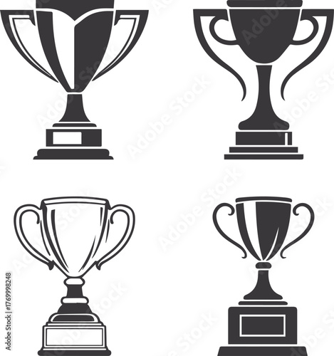 gold silver and bronze cups