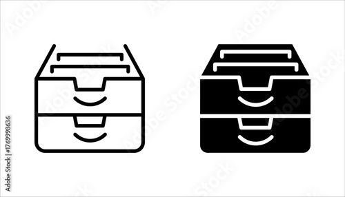 Archive Storage Icon set, Archive folders logo design. Document vector illustration on white background