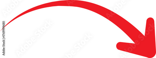 Red Hand-drawn marker arrow hand-drawn. Arrow icon. Arrow drawn with marker arrows doodle icon Hand drawn freehand different curved lines swirls  Direction pointers. Grunge  marker drawing  Vector 