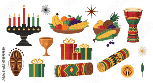 Vibrant Kwanzaa Celebration A Festive Vector Illustration