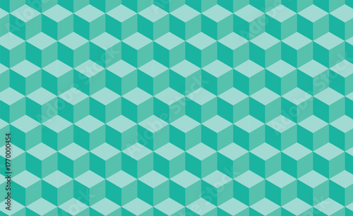 青緑のキューブパターン背景