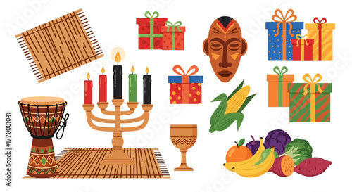 Kwanzaa Celebration A Vibrant Array of Symbolic Elements