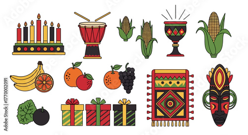 Vibrant Kwanzaa Icons A Festive Celebration of African Heritage