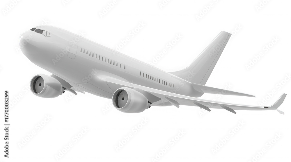 Fototapeta premium A grayscale image of a passenger airplane in flight against a black background showing its wings on transparent background