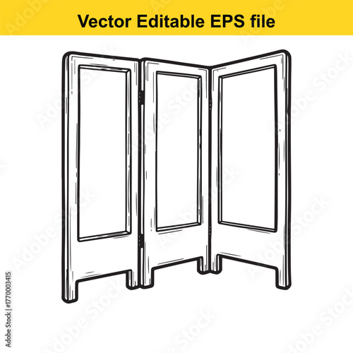 Three panel folding screen, room divider