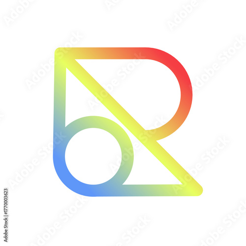 Modern Gradient Letter R Abstract Initial Monogram Logo Symbol Graphic