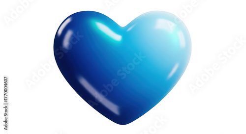 Heart symbol shape with gradient blue colors digital art