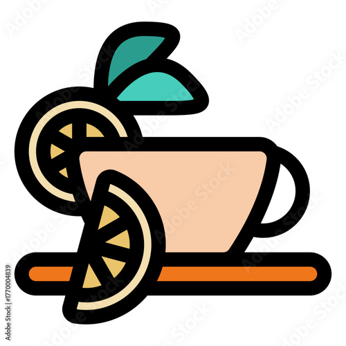Lemon tea icon