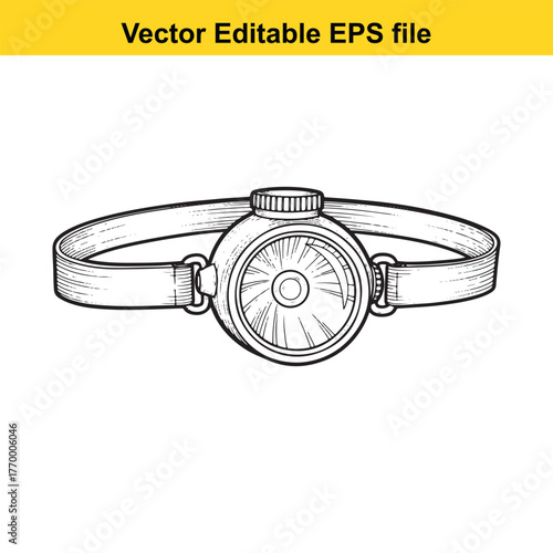 Vintage headlamp with adjustable strap