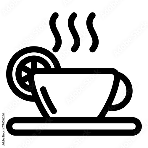 Hot lemon tea icon