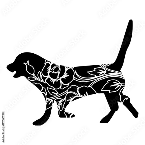 Flower Dog Animal SVG Vector 31