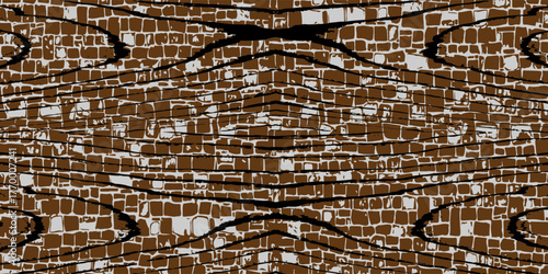 Vector realistic isolated panoramic black brick wall background for template and layout decoration. eps 10