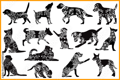 Flower Dog Animal SVG Vector Bundle