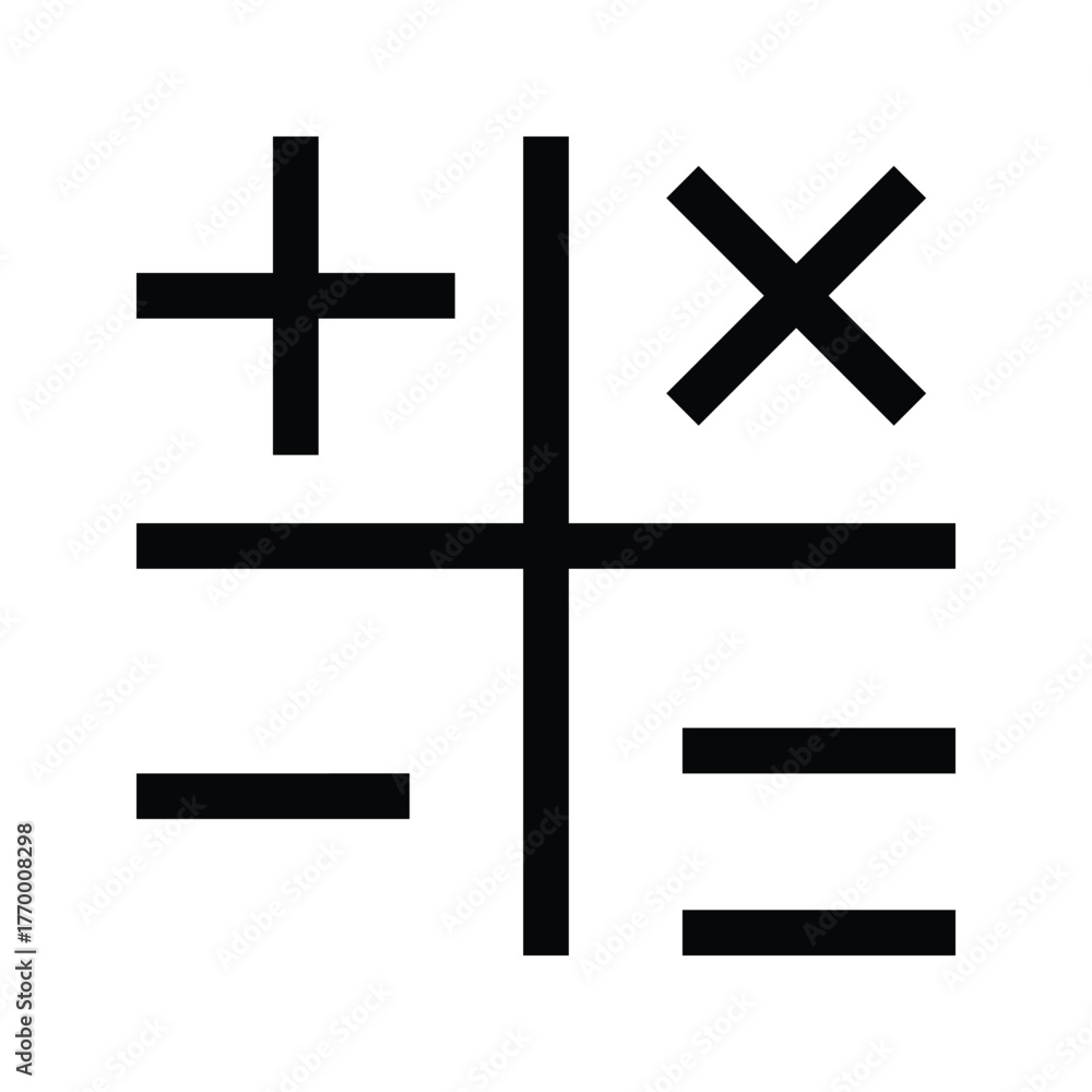 Fototapeta premium Outline calculator icon for math, finance, and calculation.