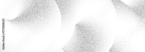 Stippled wavy sand grain texture. Dotted curved wave gradient background. Grunge gritty noise dot work wallpaper with particles, granules, speckles. Vector halftone cloudy fluid grit backdrop overlay