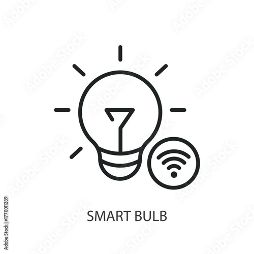 Smart bulb thin line icons. Original vector illustration.