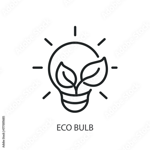 Eco bulb thin line icons. Original vector illustration.