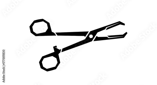 Medical scissors instrument isolated white background
