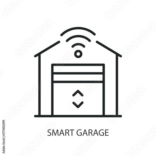 Smart garage thin line icons. Original vector illustration.
