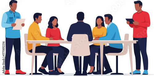 Business meeting team collaboration strategy discussion vector image