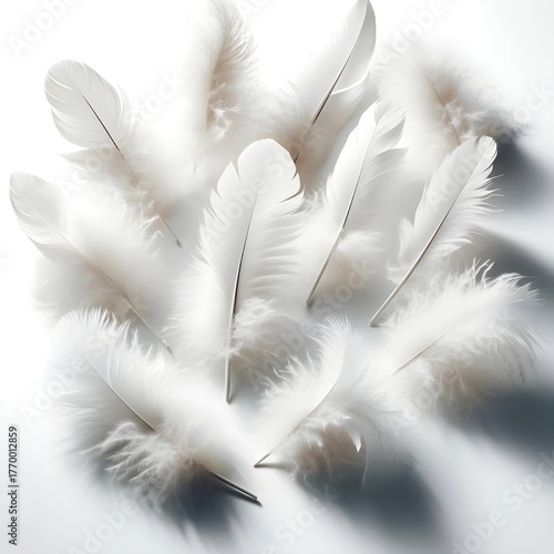 feather on a white background