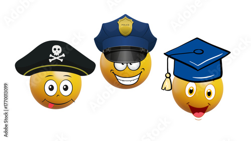 set of funny face emoticons emoji