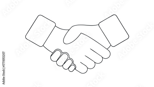 Vector illustration of business handshake or deal agreement isolated on white background