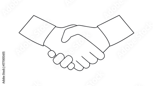 Handshake between two businessmen symbolizing business agreement and partnership isolated on a white background