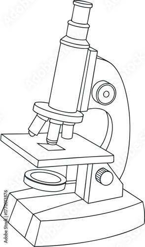 Isolated microscope equipment isolated on white for scientific research in a laboratory setting