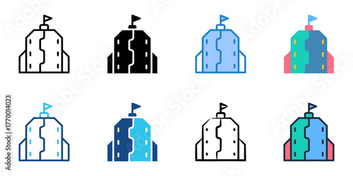 Forward operating base icon set multiple style collection 
