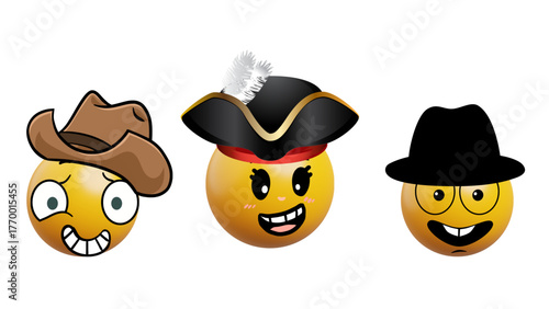 pirate smile emoji set