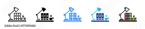 Study Lamp Icon Set Multiple Style Collection