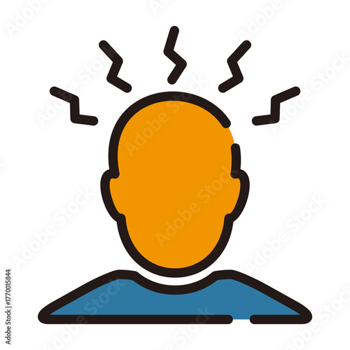 Mental health colored icon. Stress illustration.
