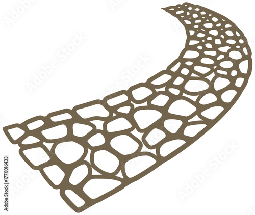 Rustic stone pathway winding forward, representing journey, progress, and future direction