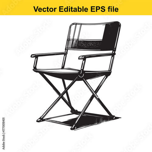 Folding directors chair with canvas seat and back