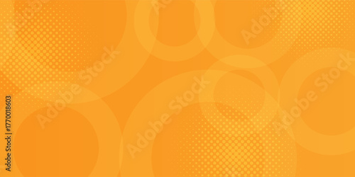 abstract yellow background with circular shapes and halftone composition. vector illustration eps10