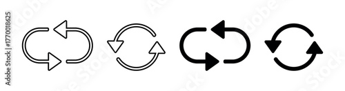 Circular Synchronize Icon, Two Arrows Loop Vector for UI and Refresh