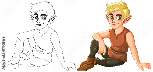 Charming Elf Character in Vector Illustration
