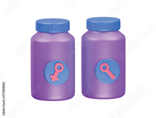 hormone therapy icon 3d illustration render